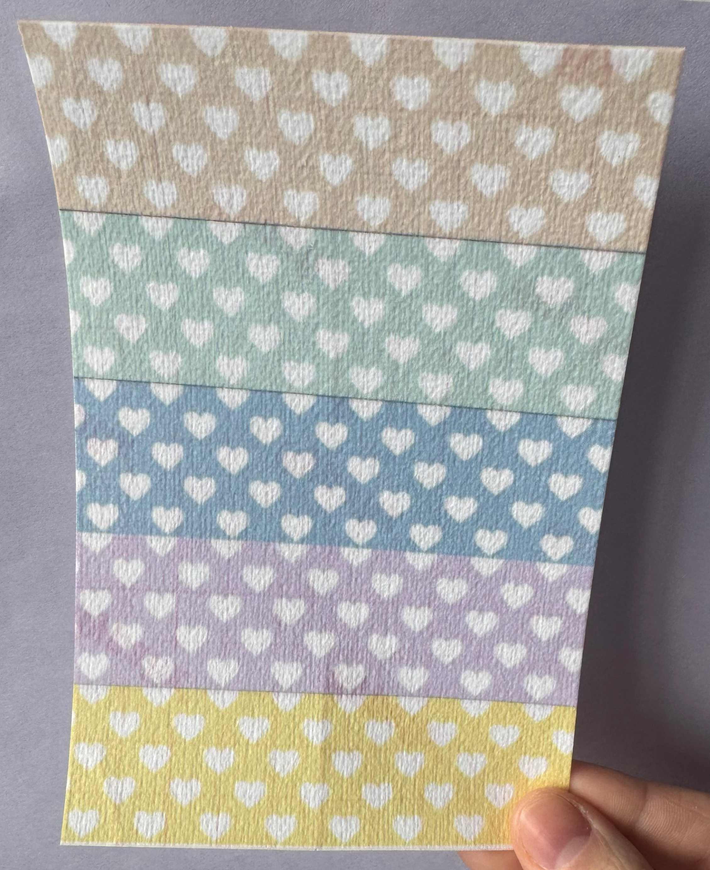 Mixed Coloured White Hearts Tubie Tape