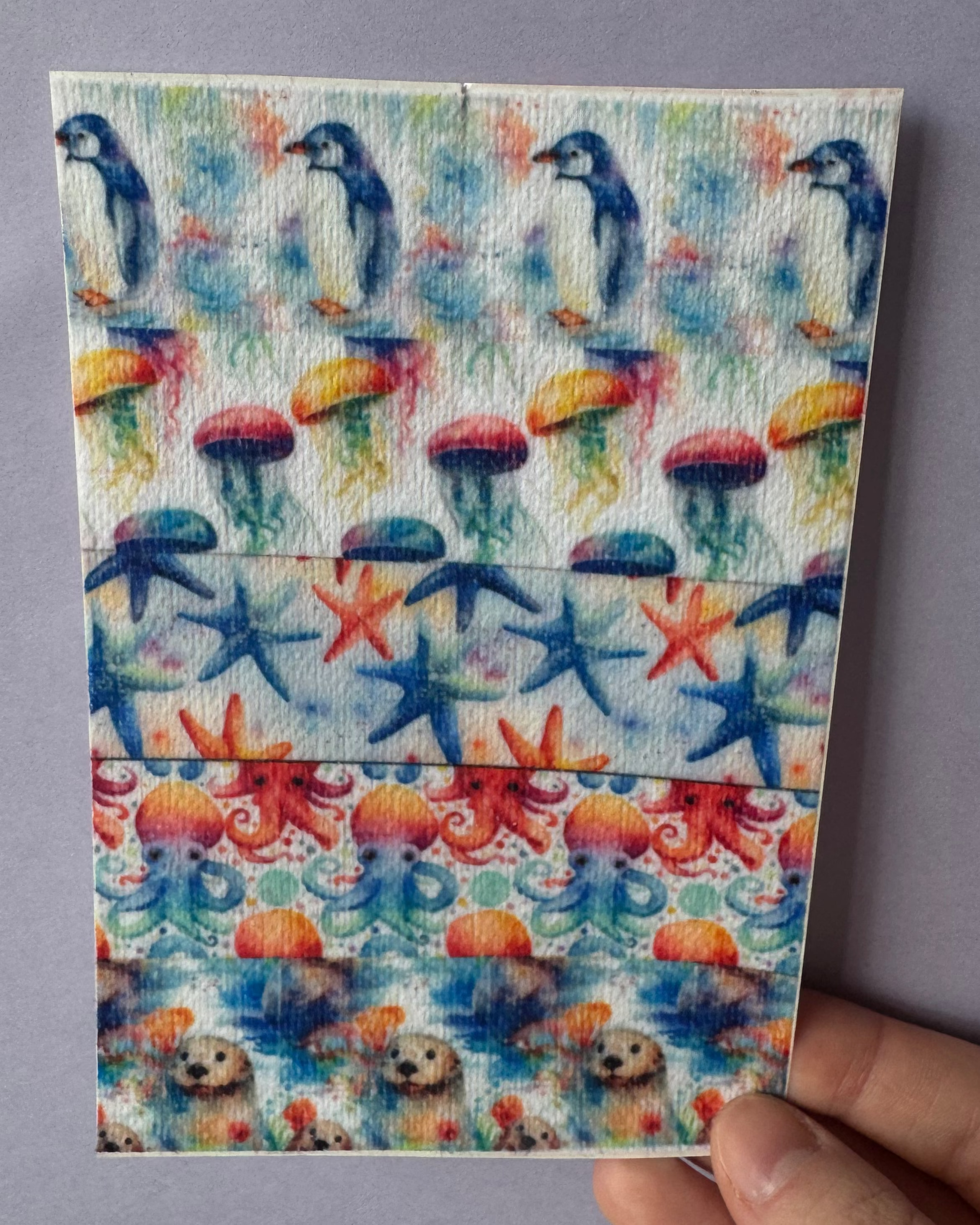 Mixed Watercolour Sea Animals Tubie Tape