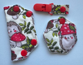 Hedgehog and mushroom Tubie Pads, Port covers, And Tubie Clips