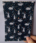 Black Floral Rabbits Tubie Tape