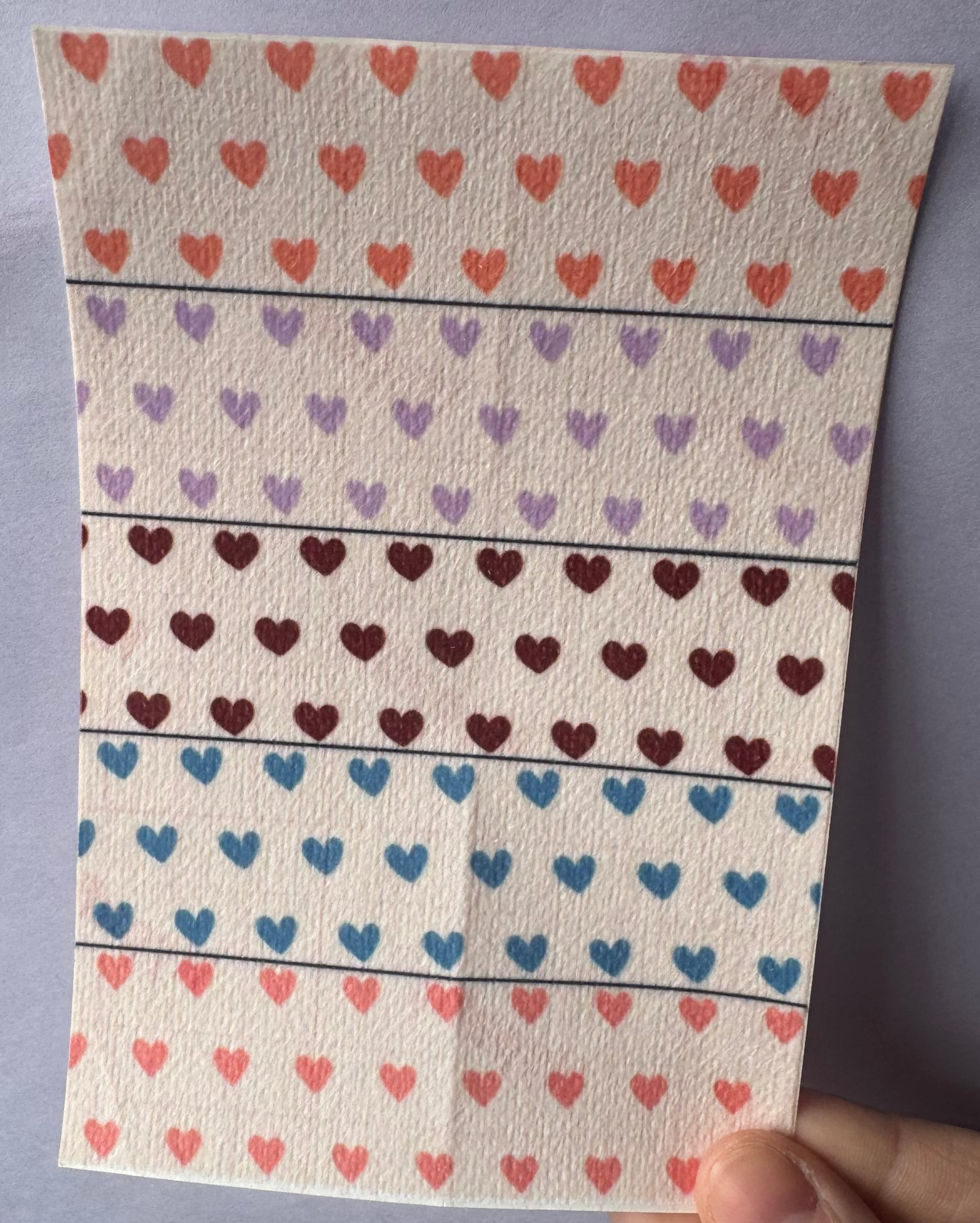 Colourful Beige Hearts Tubie Tape