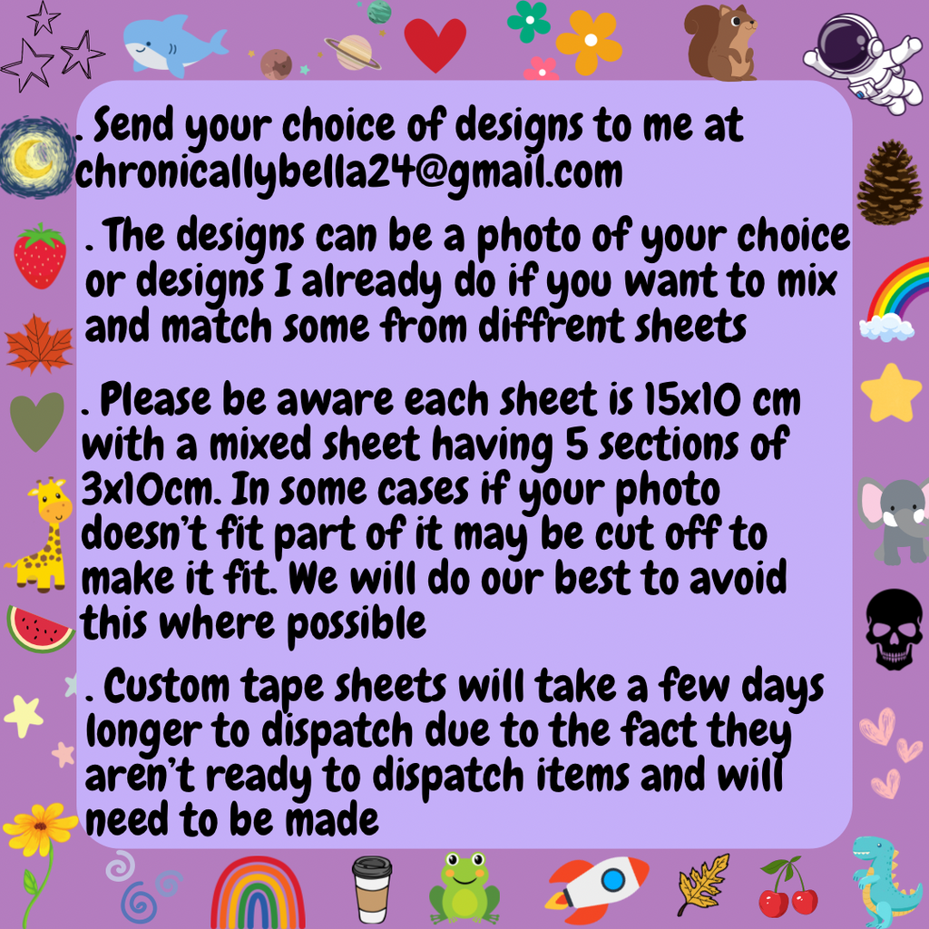 Custom Tubie Tape Mixed Sheet
