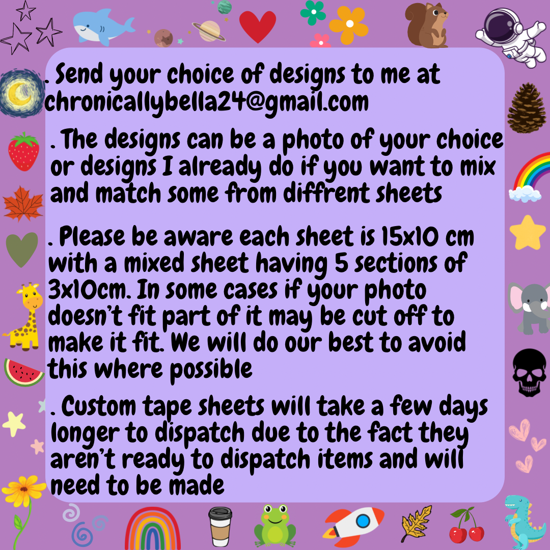 Custom Tubie Tape Mixed Sheet