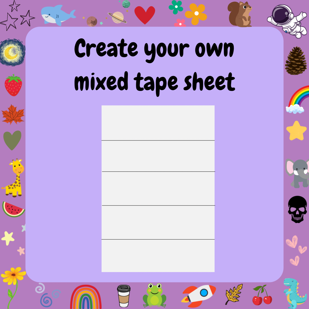 Custom Tubie Tape Mixed Sheet